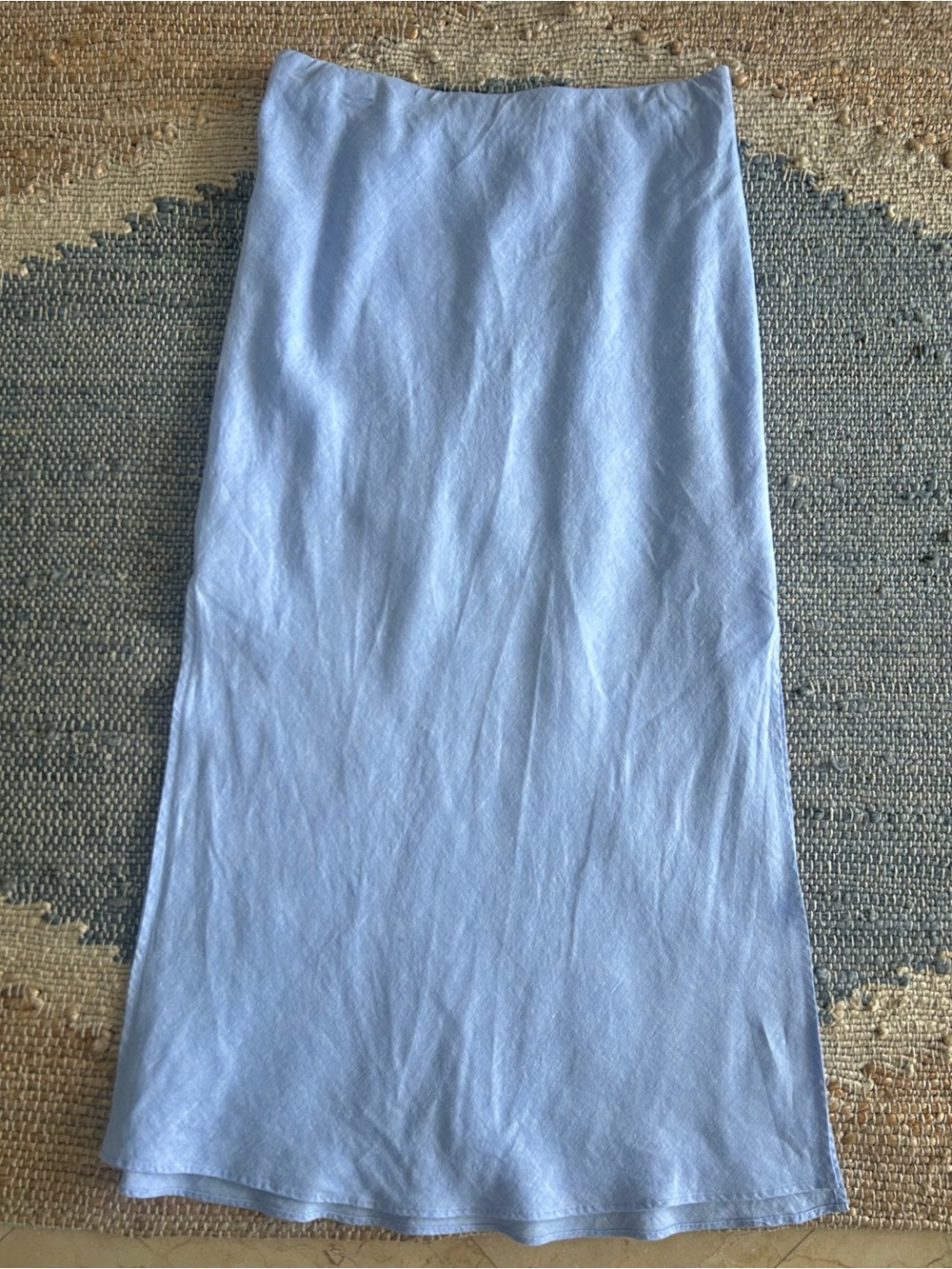 J.Crew Gwyneth Linen Slip Skirt Midi in French Blue - Picture 3 of 6